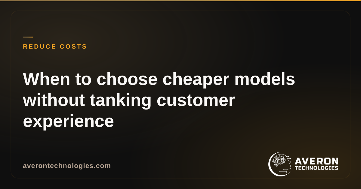 When to choose cheaper models without tanking customer experience